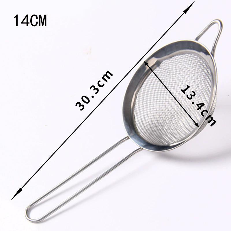 1PCS Stainless Steel Fine Mesh Food Strainer Sifter For Baking With Handle Flour Sieve Sifter Juice Soy Milk Baking Kitchen Tool