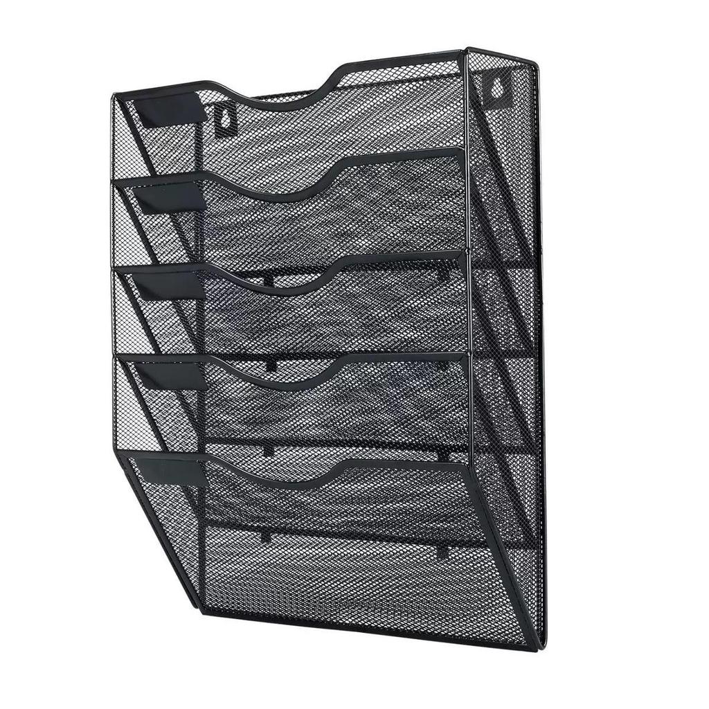 Wall-Mounted Office Organizer: No-Installation Shelf & A4 File Holder