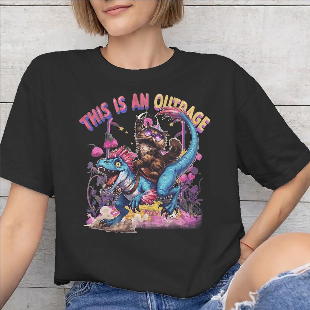 This Is An Outrage Princess Donut Cat New Arrival T Shirts Unisex Unisex Cotton Tee Shirt Clothing