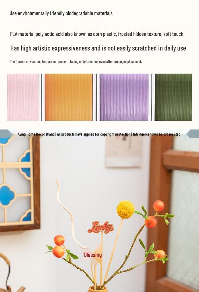 A'ying New Year Gourd Aroma Diffuser with Flower Sticks for Home and Office