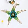 Cute Colorful Rhinestone Starfish Brooch Elegant Clothing Accessories Men Women Bag Hat Business Suit Lapel Pin Fashion Jewelry Gift