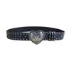 Gothic Waist Belt for Cowgirl Carved Silver Buckle Retro Silver Buckle Waist Chain Stylish Belt Fashion Accessories