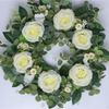 Artificial Green Leaves Wreath Eucalyptus Round Garland Outdoor Decoration