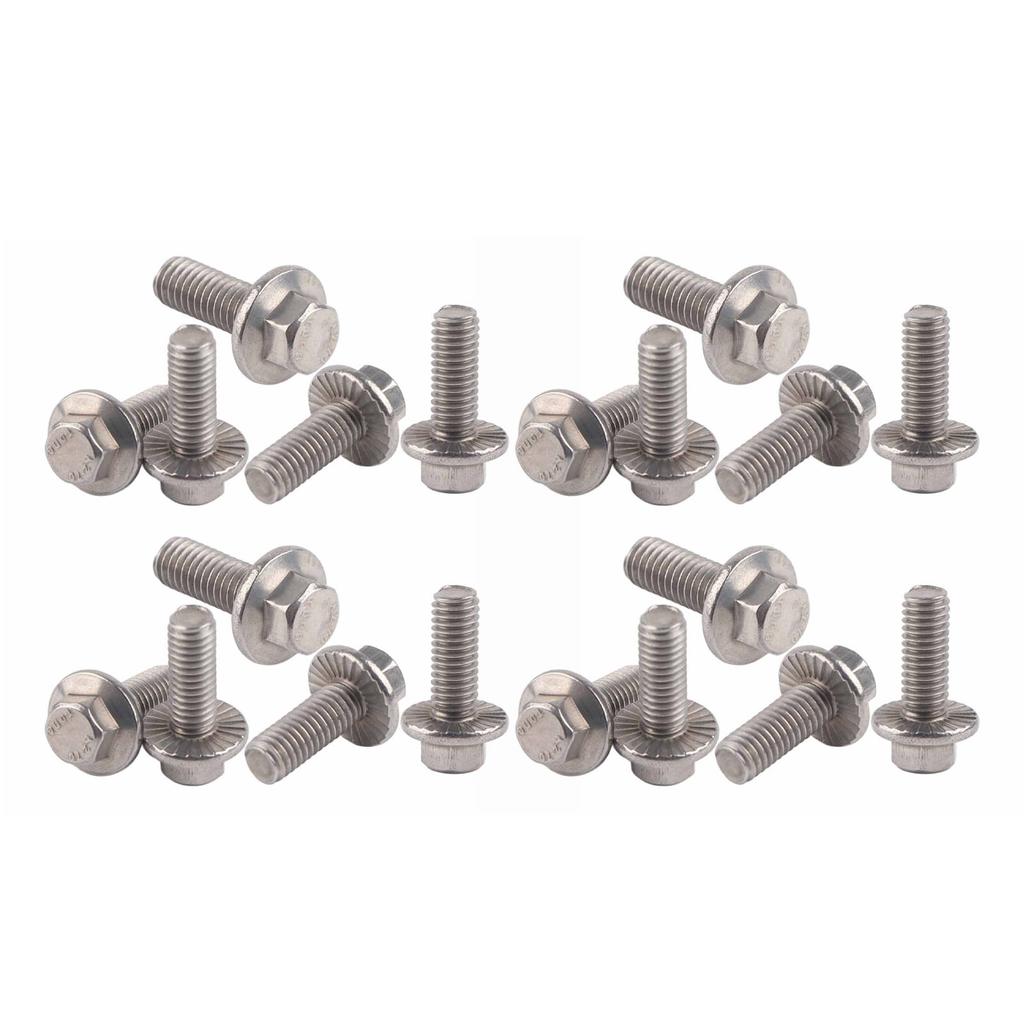 20Pcs Flanged Hex Bolts 304 Stainless Steel Flange Head Screws M6x20 Industrial Construction Fastener