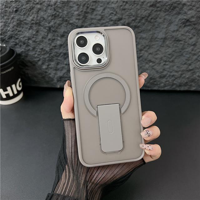 For iPhone 16 Pro Max Luxury Magsafe Magnetic Holder Stand Color Frame Phone Case For iPhone 11 12 13 14 15Plus Protective Cover