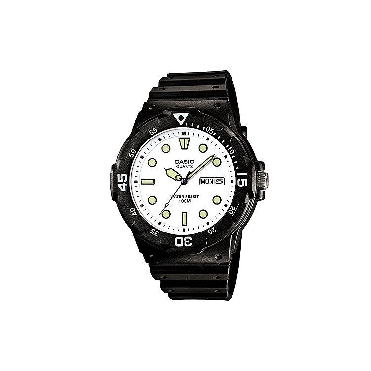 

Casio Youth Series MRW Round Dial Three-Hand Sport Diving Watch Quartz Movement Resin Strap Men watches White MRW-200H-7E Regular Watch Box,White Dial Black Strap