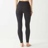 Gunze HOTMAGIC MH7861P Belly Warmer Cotton Fleece Long Black Women's Leggings, Blend, Lining, Moisture-Wicking, Heat-Generating, Length,