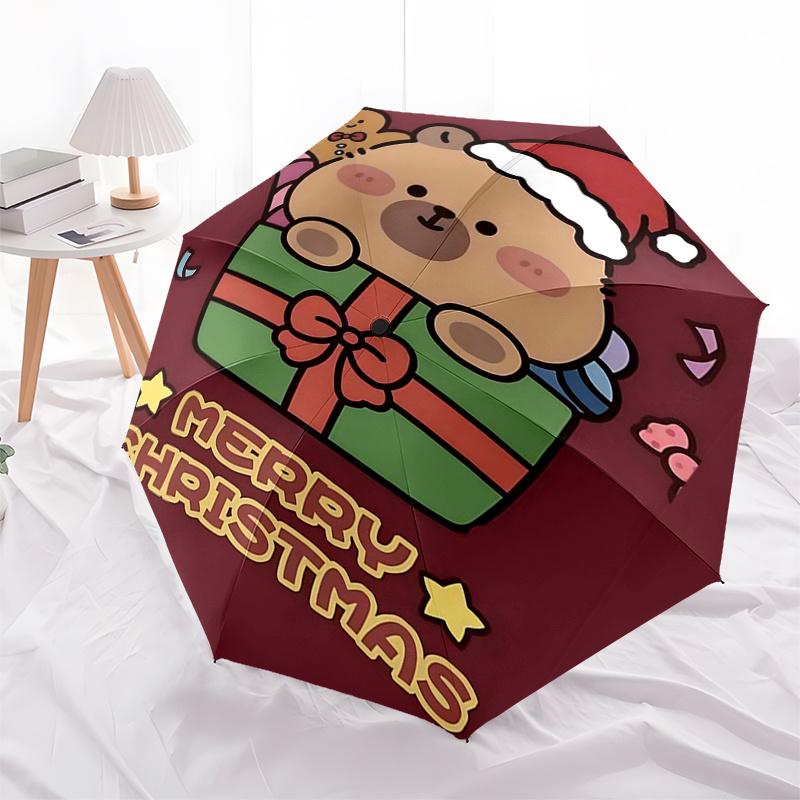 Reiseregenschirm mit Capybara-Motiv - 8 Rippen, Automatisches Öffnen und Schließen, Tragbares faltbares Design, Kompakter und stilvoller Schirm für unterwegs