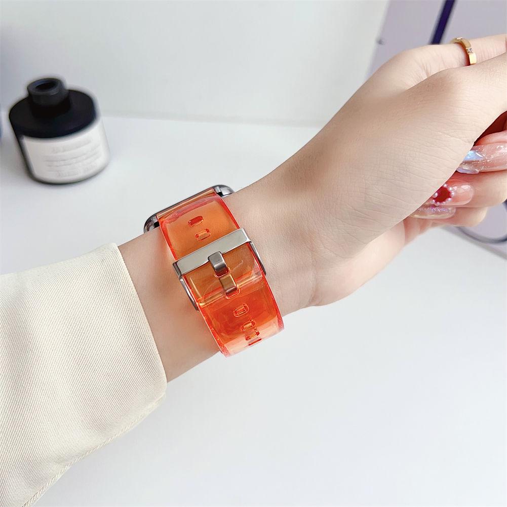 Gelee Transparentes Armband für Apple Watch S10-Silikon Glacier Sport Ersatz-Uhrenarmband für iWatch 10/9/8/7/6/5/4/3/2/1/Se/Ultra/Ultra2 49mm 46mm