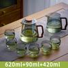 Glass Teapot With Wood Handle Chinese Style Tea Ceremony Pure Tea Kung Fu Tea Transparent Teawear Set Heat-Resistant Glass Kettle