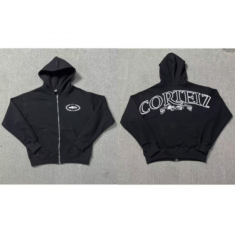 Mens Streetwear Hooded Zip-Up Sweatshirt Matching
