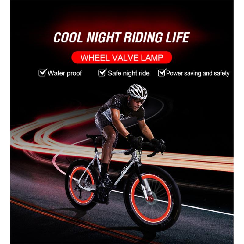 Multi Farbe Neon Fahrrad Speichen Licht MTB Rad Reifen Düse Ventil Kappen Lampe Radfahren Warnung Kopf Rücklicht Für Fahrrad motorräder
