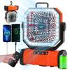 20000mAh Battery Powered Fan Camping Fan with 360° Rotation Hanging Hook for Fishing Tents Desk Rechargeable Camping Ceiling Fan