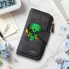 Gothic Green Skull Print Long Wallet