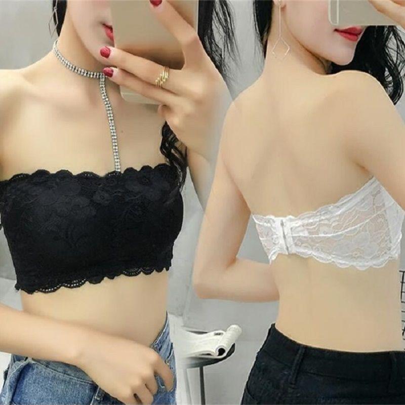Women Bandeau Bras Solid Black White Underwear Fashion Sexy Lingerie Lady Bras Backless Push Up Bras