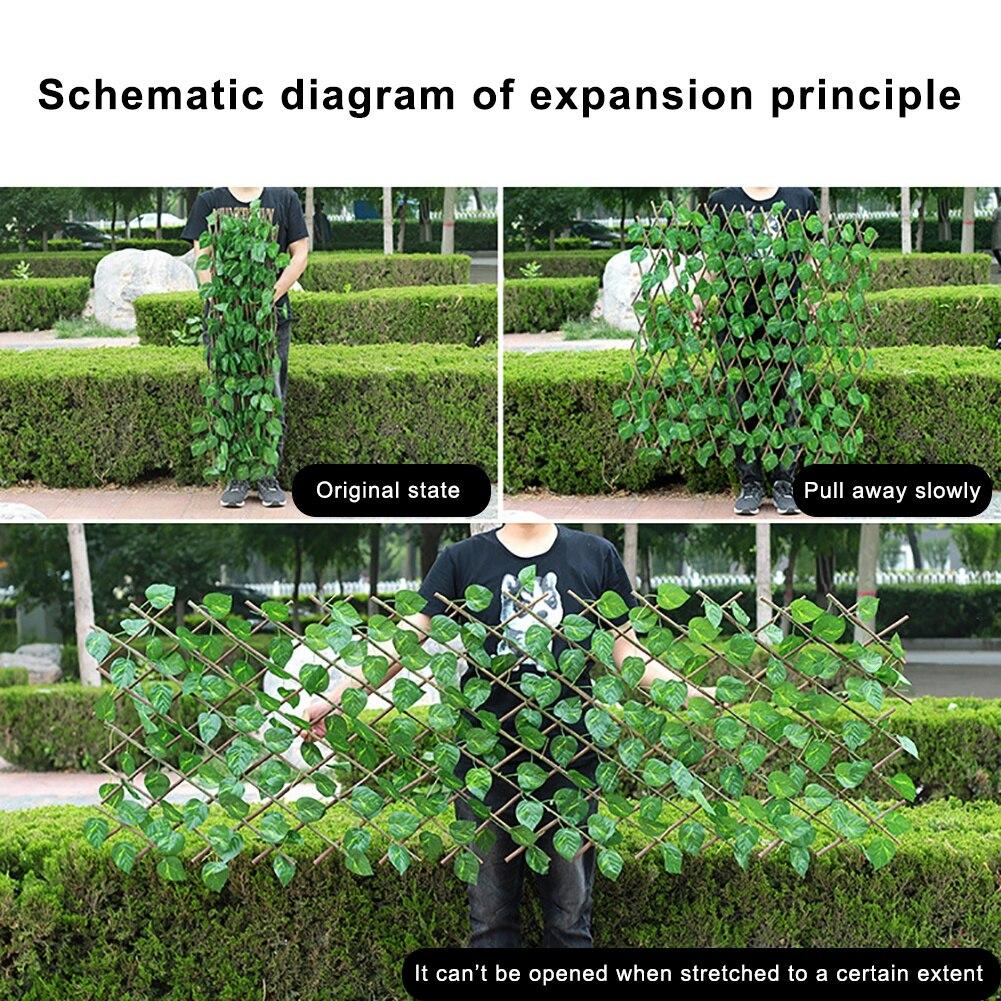 Retractable Artificial Green Leaf Fence, Outdoor Courtyard Fence, Decorative Leaves To Block Plants
