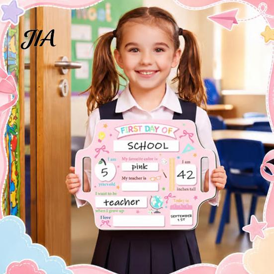 Tisch-Displaytafel Erstklässler Schild, Wiederverwendbares Holz-Kreidetafel-Schild für Kinder, Back Outdoor Garten zu Dekorationen Zubehör Kindergarten