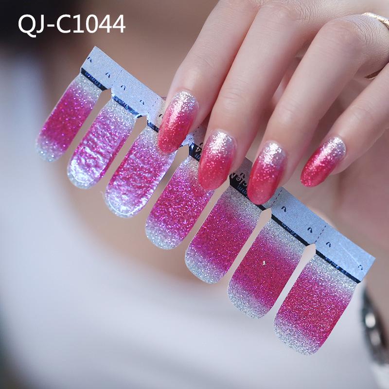 DIY Full Cover Self Adhesive Stickers Polish Foils Tips Wraps Glitter Gradient Shiny Nail Decals