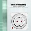 Sturdy EU 230V Timer Socket 7.8x7.8cm Mechanical Timing Switch Automatic Timer Power Control