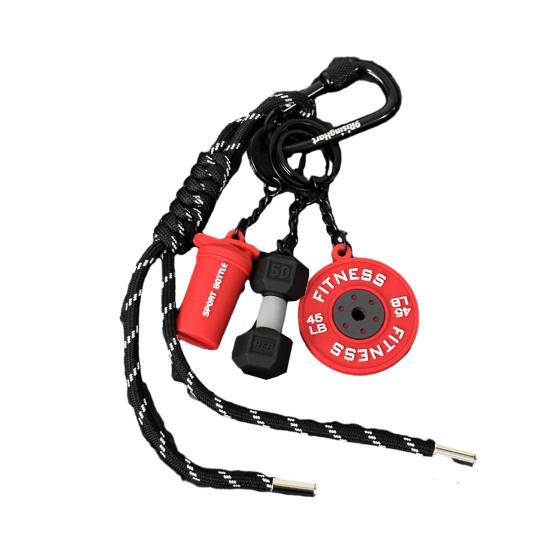 Brelok Fitness Miłośnik Siłowni Hantel Sztanga Kubek na Wodę Brelok Silikonowy Ciężarek