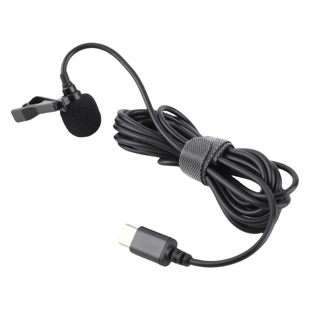 Lavalier Microphone USB Type C Wired Lapel Mic for Interview Smartphone Recording Video Online Class Game Live Streaming