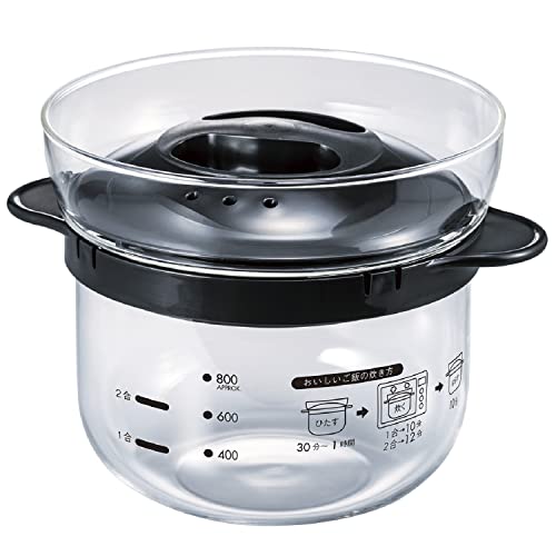 Hario Microwave Rice Cooker 1-2 Cup Black Japanese Made XRCN-2-B