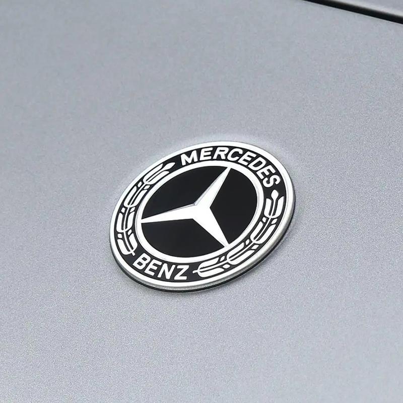 TVE4 Ornaments Car Metal Flat Hood Emblem Front Badge Logo For Mercedes Benz