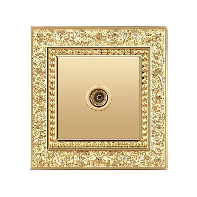 Luxury Vintage Push Button Switch 1/2/3/Gang 2Way,EU France Standard Copper Wall socket,Universal Light Home Switch Power Outlet