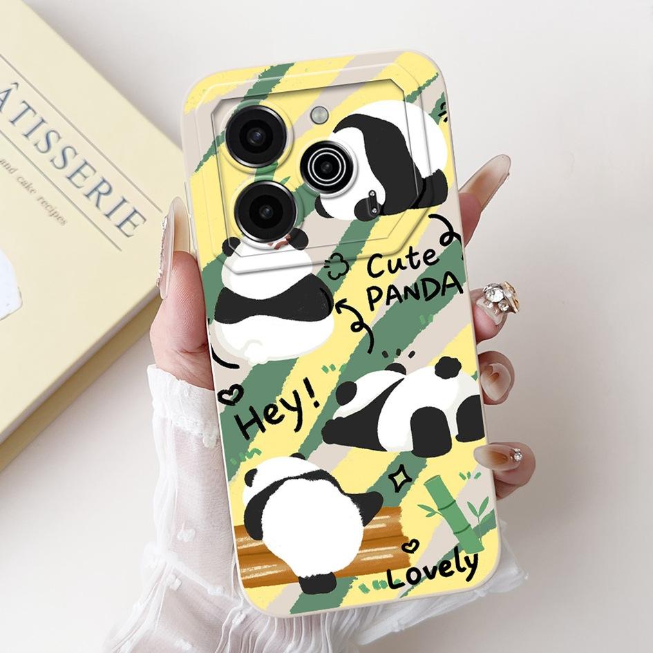 Pova 6 Case For Tecno Pova 6 Pro 5G Silicone Cover Cute Dinosaur Panda Camera Lens Protector Bumper For Tecno Pova6 Pro LI9 Capa