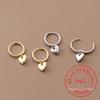 S925 Sterling Silver Smooth Heart Clip Earrings For Women Kids 14K Gold Plated Ear Wedding Party Jewelry Gift Female Pendientes