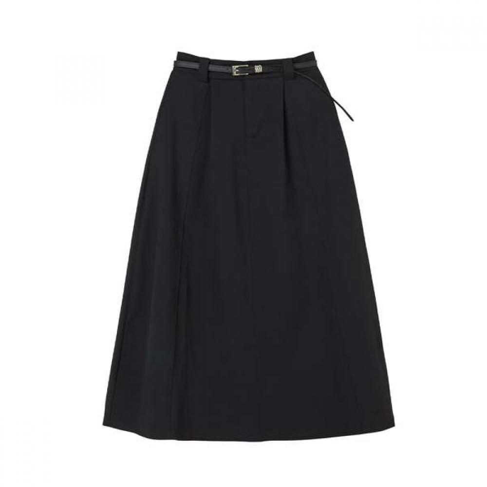 Lap Pleat Back Banding Belt Set Long Skirt As2ws422