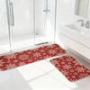 2Pcs/Set Christmas Red Kitchen Rug Merry Christmas Floor Mat Snowflake Xmas Tree Non-Slip Rug for Kitchen Sink Bedroom Living Room Bathroom Decor
