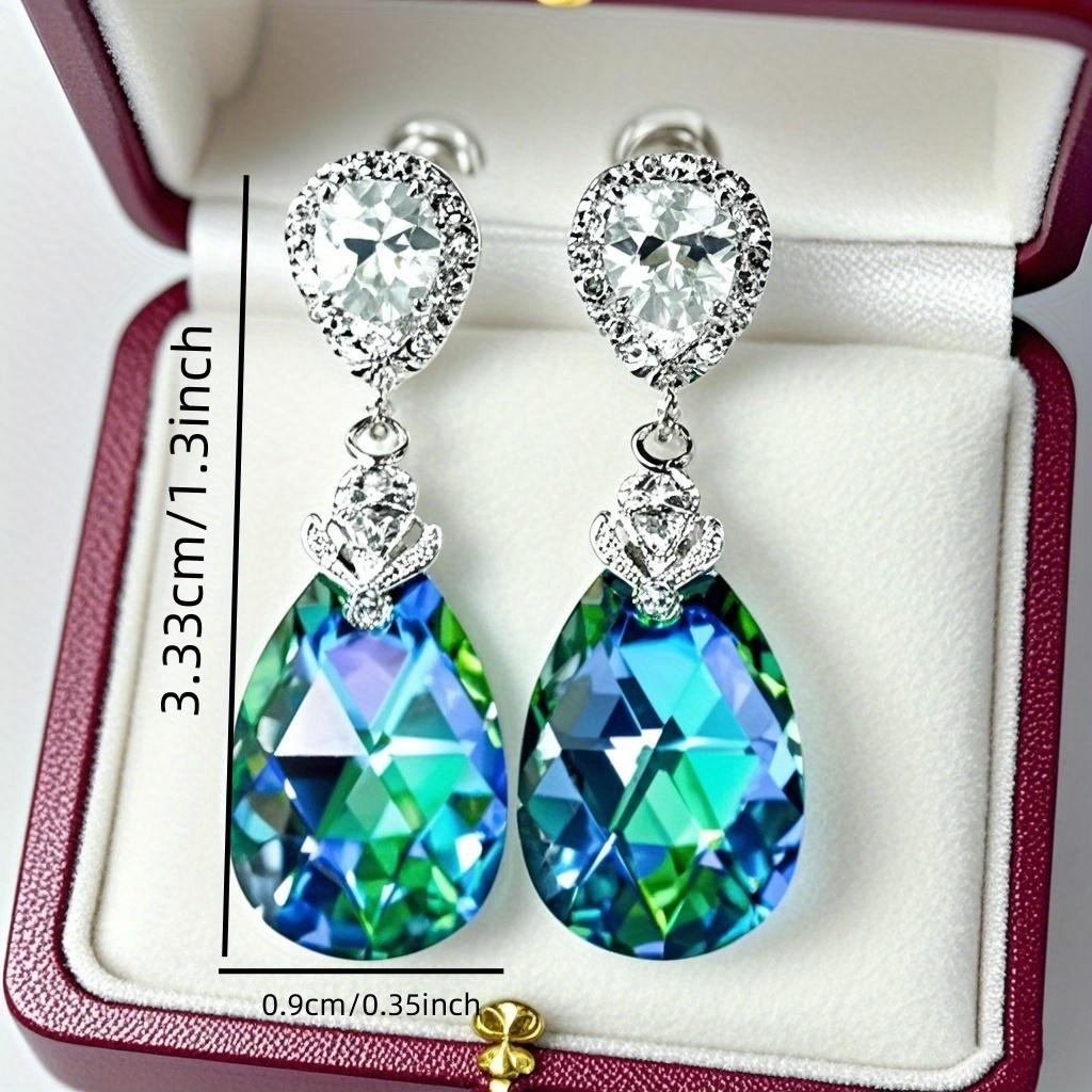 Fashionable, luxurious, and shiny women's hanging earrings - suitable for banquets, weddings, and parties to wear