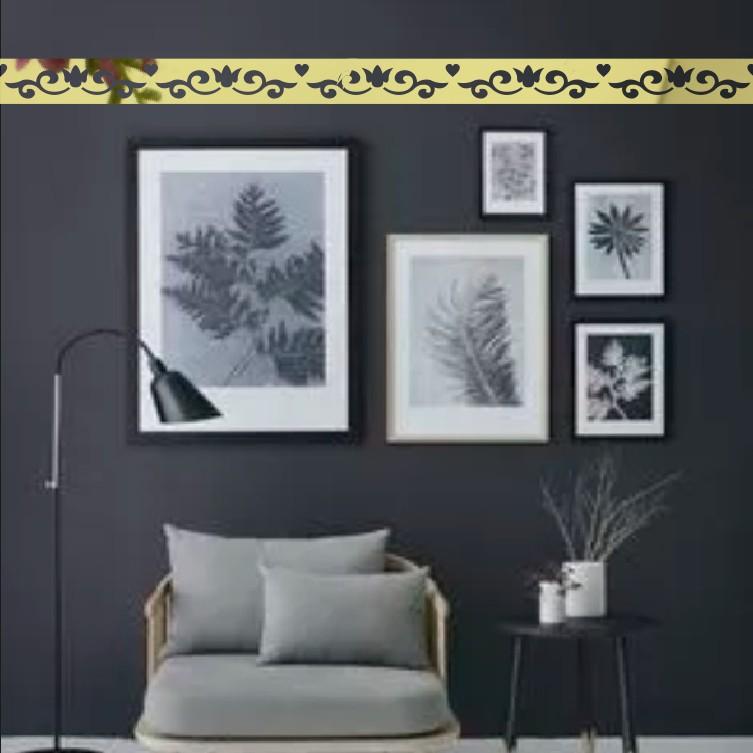 Self Adhesive Wallpaper Border, Acrylic 3D Mirror Effect Peel and Stick Wall Decor for TV Feature Wall, Living Room