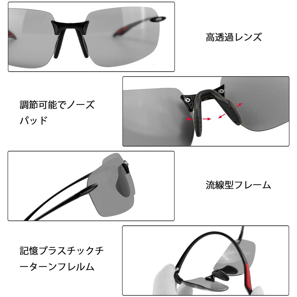 [Rimerakea] Men's Polarized Sunglasses, UV Protection, Ultra-Lightweight, TR90 Fiber, Sun-Blocking, Unisex, Light Smoke Gray, Stylish, for Fishing