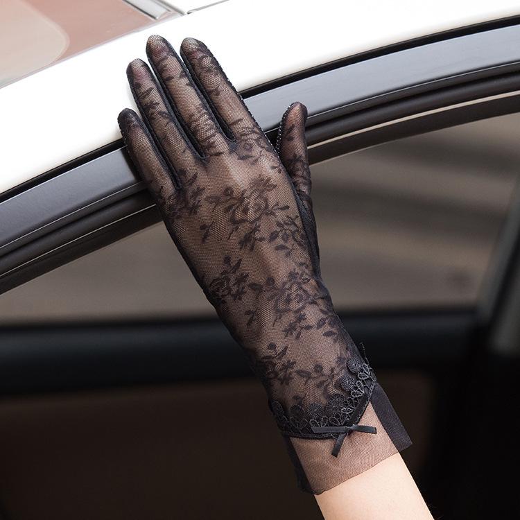 Spitzen-Schleife Touchscreen Sonnenschutz-Handschuhe für Damen – Atmungsaktive Sommerhandschuhe zum Fahren & Radfahren