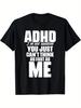 ADHD Awareness Men's Black T-Shirt  Short Sleeve Tee, Comfortable Crew Neck, Regular Fit Casual Wear - Men's Summer Cotton Gr...