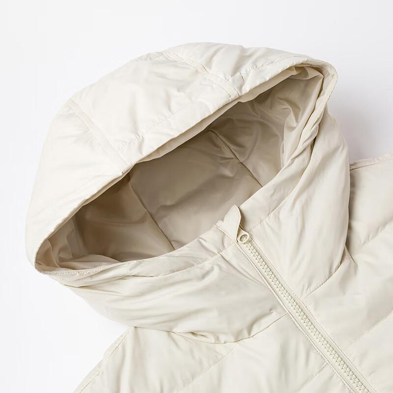 Vans Hooded Zipper Solid Color Long Sleeve Down Jacket Unisex Jackets Oatmeal VN000P2P2N1