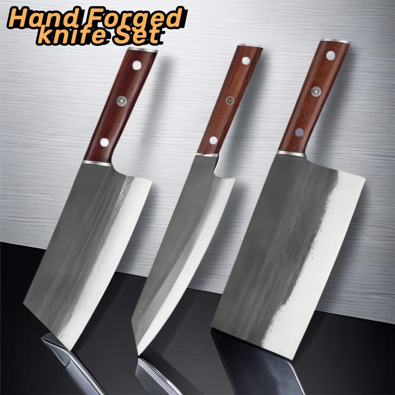 Handgeschmiedete Scharfe Fleischschneidemesser Fischslicer Gemüse Schneider Edelstahl Metzger Hackbeil Messer Massivholzgriff