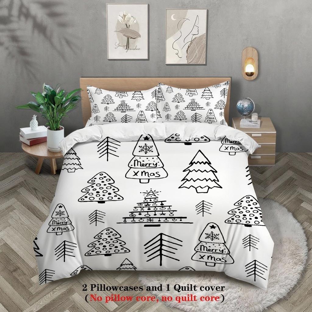 Merry Christmas Bedding Set Christmas Tree Duvet Cover Set Single Twin Queen King Size No Filling Christmas Gift For Home Decor