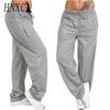 HNXC Women's Fashion Casual Solid Color Print Pants & Capris