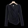 2025 Women's V-neck Long-sleeve Slim-fit T-shirt - Stylish Spring/Autumn Design