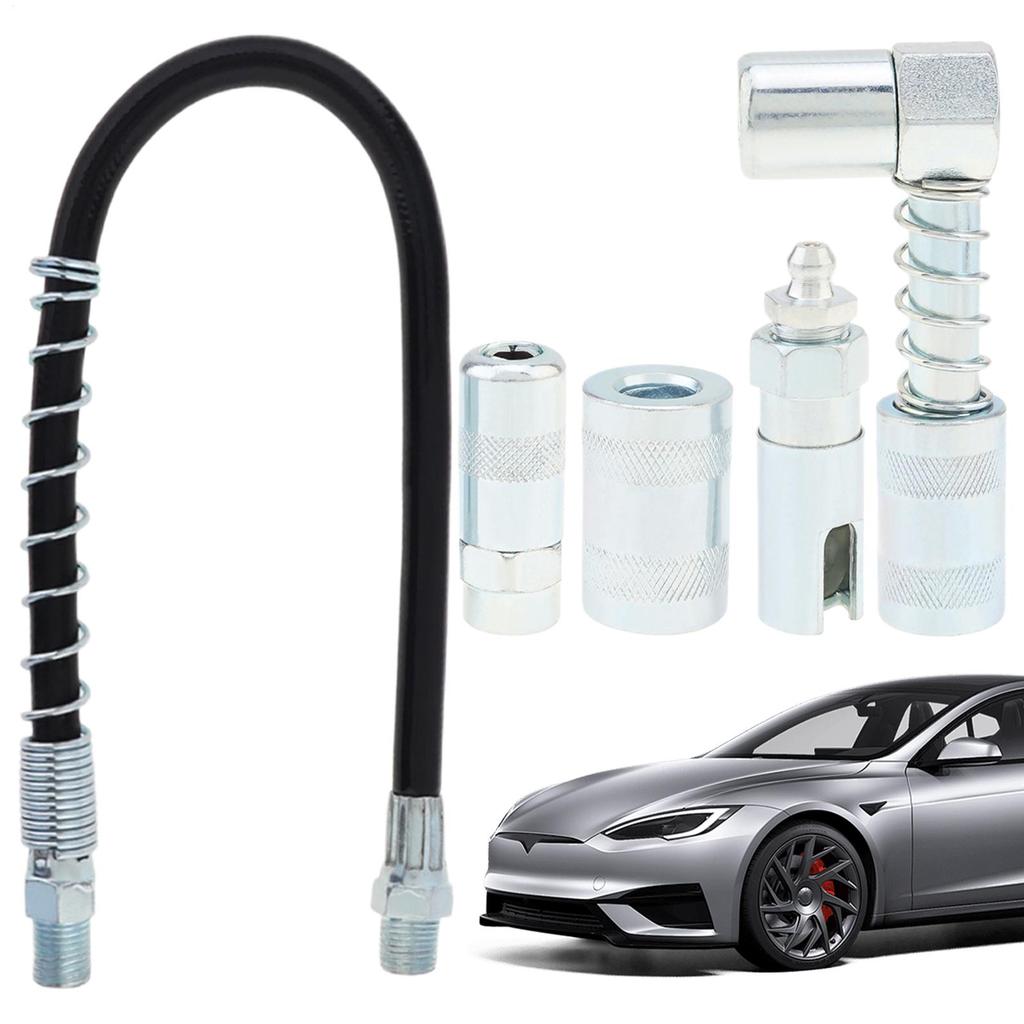 Grease Sprayer Lubrication Accessory Grease Sprayer Hose Kit with Fittings Vehicle Maintenance Carbon Steel Supplies for Repair