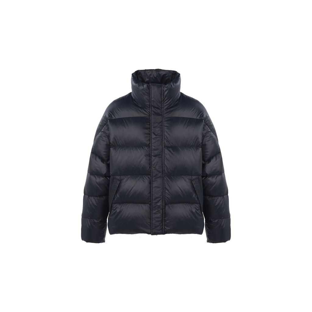 Li-Ning Solid Color Warm Stand Collar Short Down Jacket Women Outerwear Black AYMR506-2