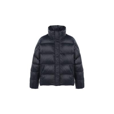 Doudoune Courte Chaude à Col Montant Couleur Unie Vêtements d'Extérieur pour Femmes Noir AYMR506-2