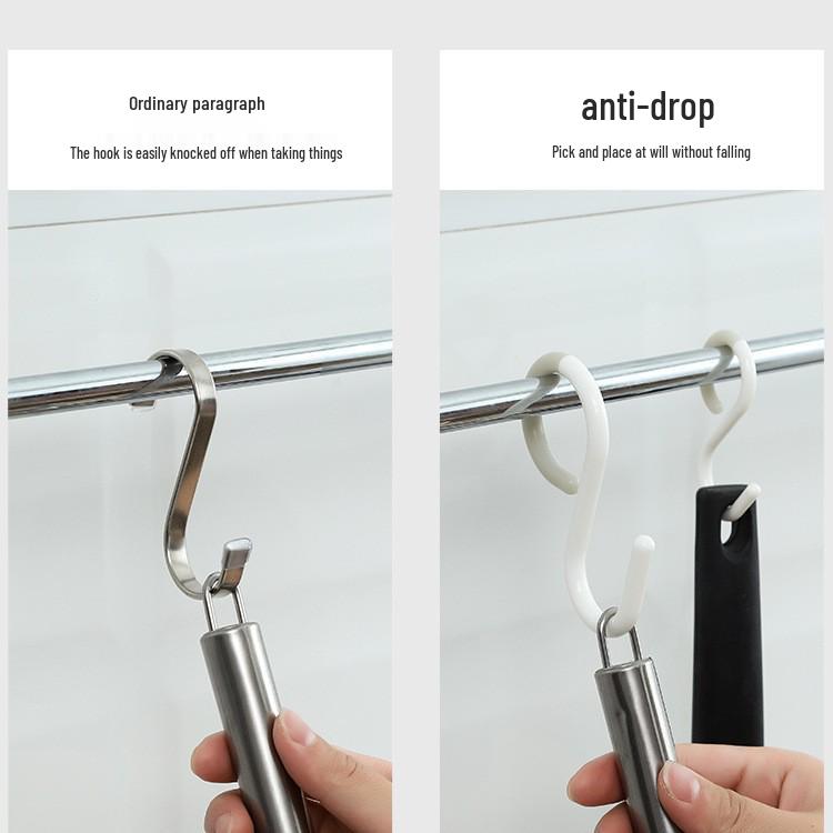 S-Shaped Anti-Scratch Hook for Kitchen/Bathroom Door - Multi-use for Keys, Wardrobe, Large S-Hook