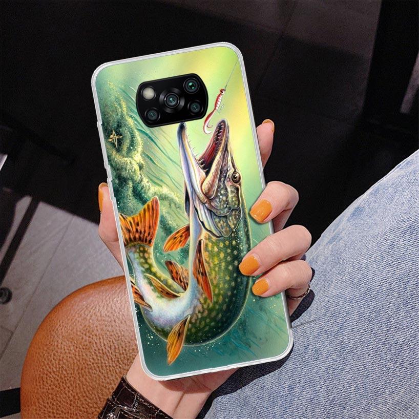 Offshore Angling Fishing Fish Rod Phone Case For Xiaomi Poco X7 X6 X5 Pro F7 Ultra Redmi 15C 15 13C 13 12C 12 10 10A 10C 9 9A 9C