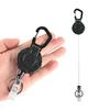 1Pc Retractable Easy-To-Pull Buckle Badge Reel Carabiner Key Chain Anti-Theft Anti-Lost Key Chain With Steel Cord