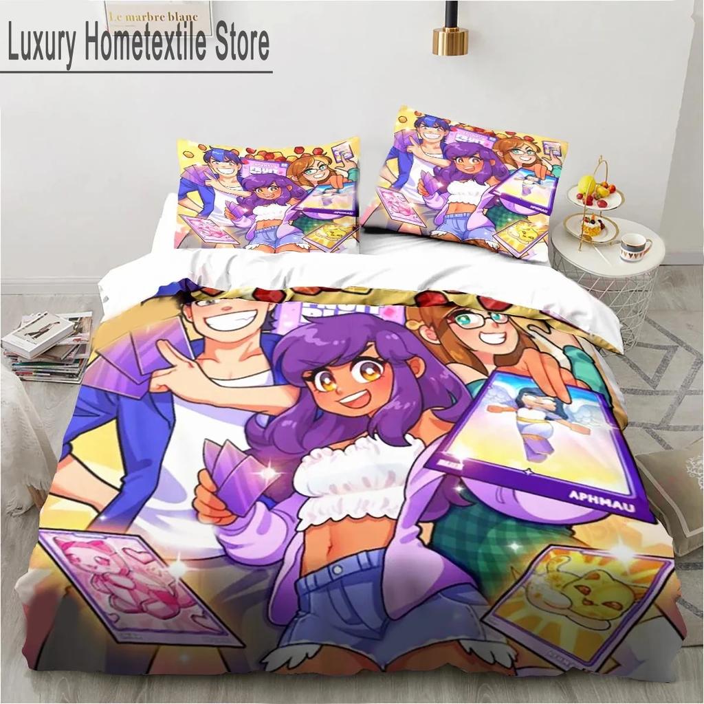 Cartoon Game Cute Aphmau With Wings Bedding Set Boys Girls Twin Queen King Size Duvet Cover Pillowcase Bed Boys Adult