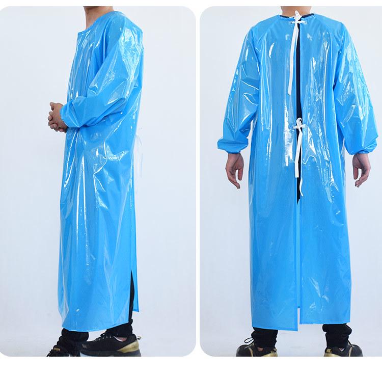 Livsmedelsgodkänd TPU Vattentät och Oljebeständig Syrabeständig Arbetsförkläde med Lång Ärm för Slakteri